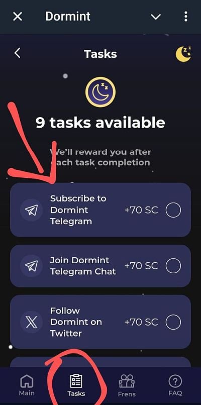 Dormint Task Option